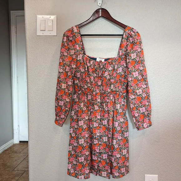 J. Crew Liberty Fabric Sz 8 Floral Cinched Waist Cotton Dress in Meadow Song - Picture 5 of 7